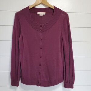 Gal Meets Glam Womens Button Up Cardigan Sweater Jumper Size M Purple Academia